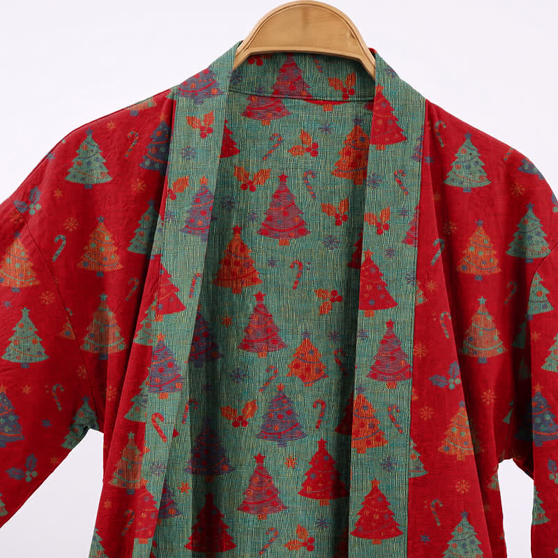 Christmas Tree Cotton Gauze Kimono Robe - image 2