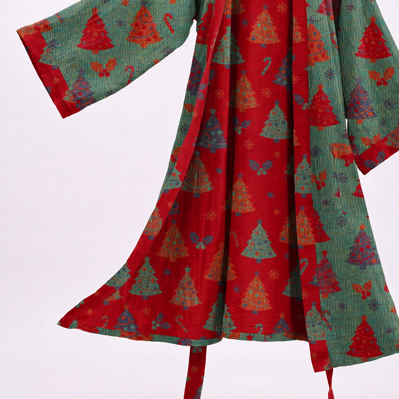 Christmas Tree Cotton Gauze Kimono Robe - image 10