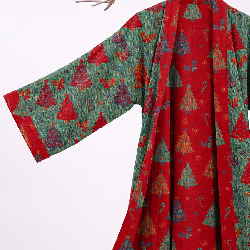Christmas Tree Cotton Gauze Kimono Robe - image 9