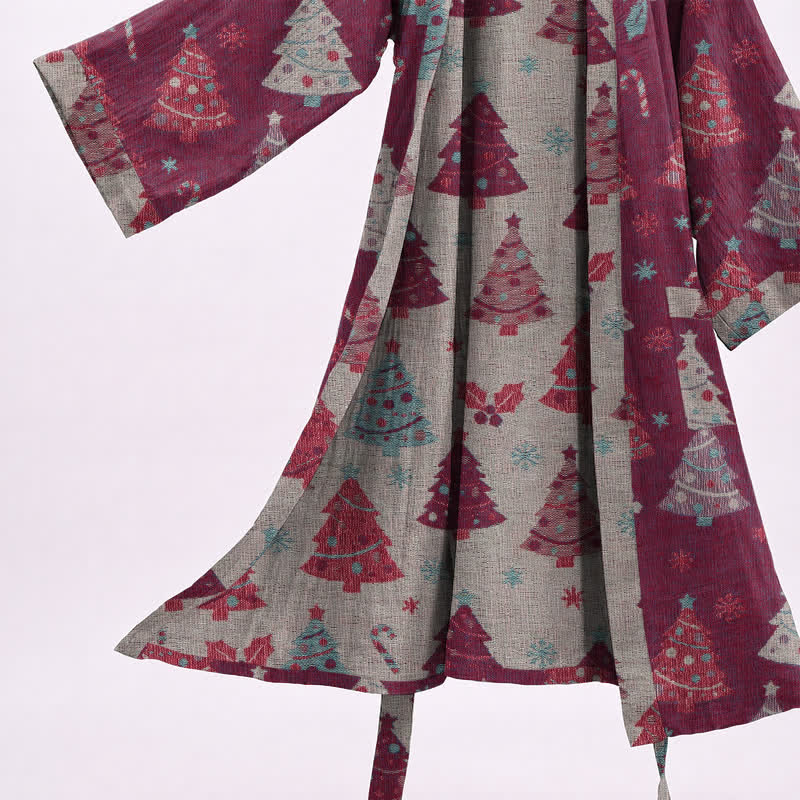 Christmas Tree Cotton Gauze Kimono Robe - image 16