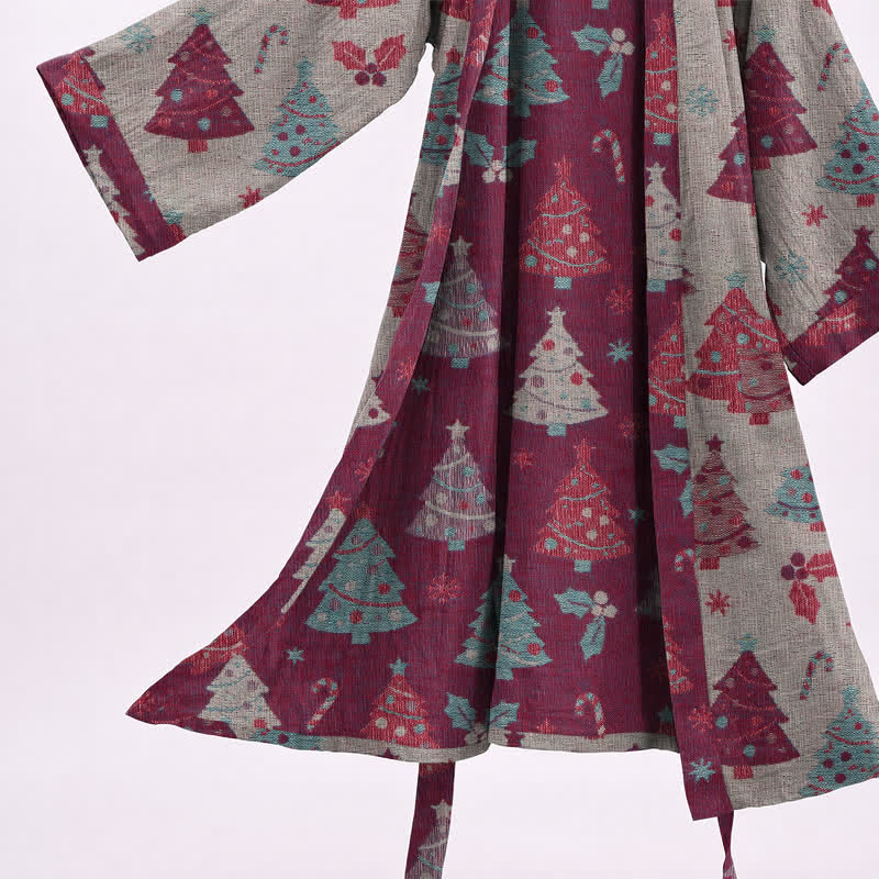 Christmas Tree Cotton Gauze Kimono Robe - image 22