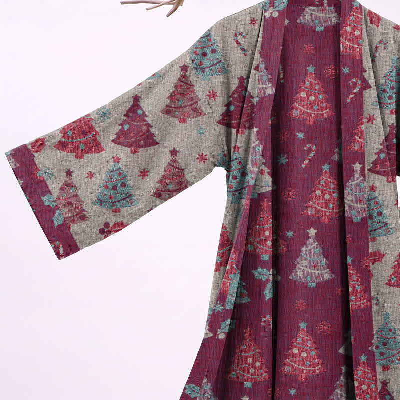 Christmas Tree Cotton Gauze Kimono Robe - image 21