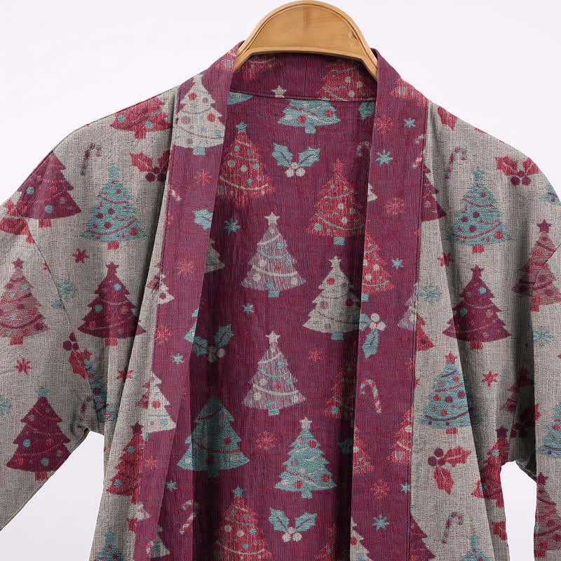 Christmas Tree Cotton Gauze Kimono Robe - image 20