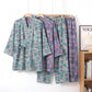 Retro Ginkgo Leaf Cotton Kimono Pajama Set - image 0