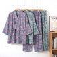 Retro Ginkgo Leaf Cotton Kimono Pajama Set - image 7
