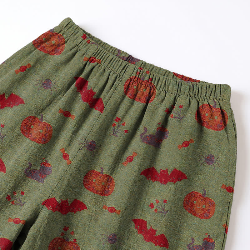 Halloween Pumpkin Bat Cotton Loungewear Set - image 10