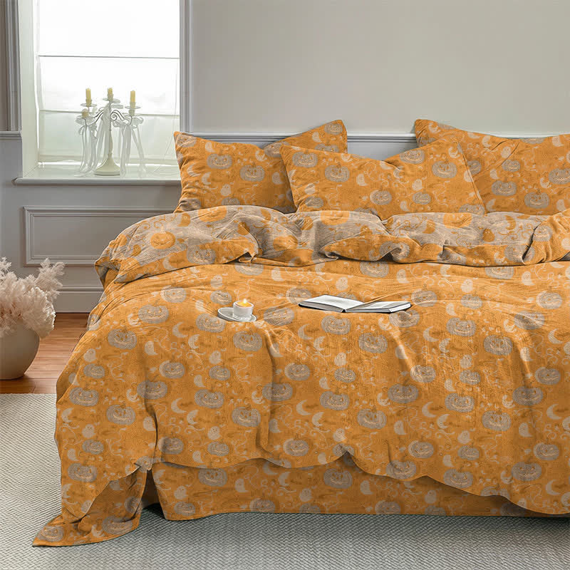 Halloween Pumpkin Moon Cotton Bedding Set - image 2