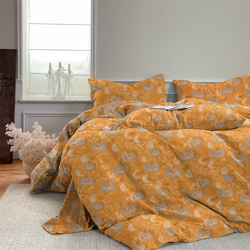 Halloween Pumpkin Moon Cotton Bedding Set - image 3