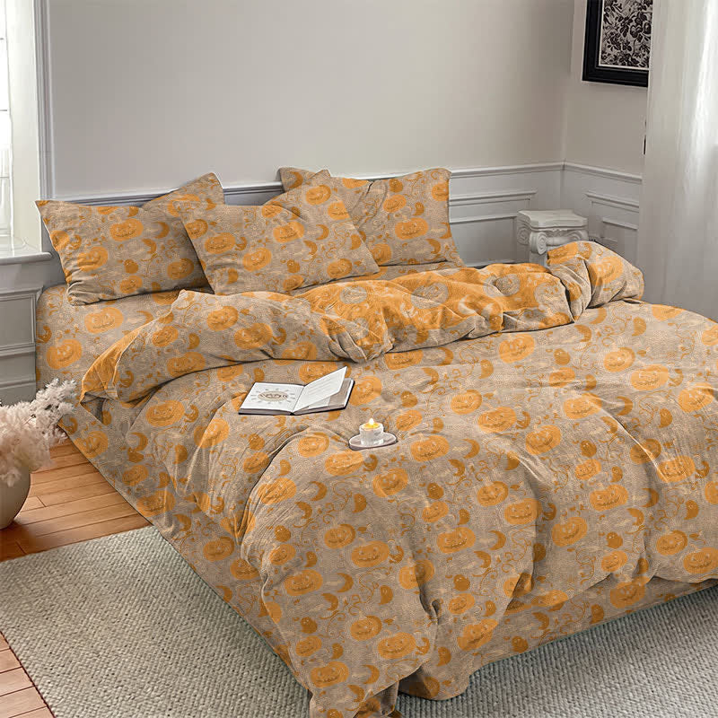 Halloween Pumpkin Moon Cotton Bedding Set - image 9