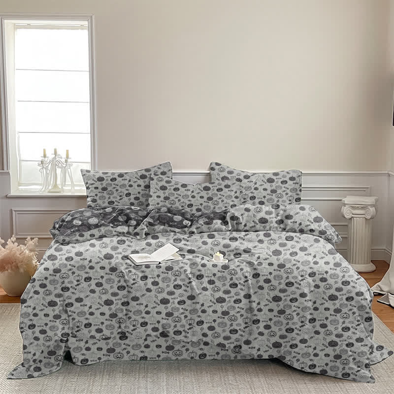 Halloween Monochrome Pumpkin Cotton Bedding Set - image 11