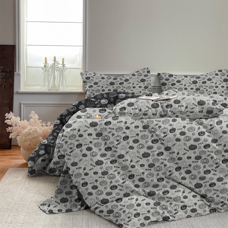 Halloween Monochrome Pumpkin Cotton Bedding Set - image 13