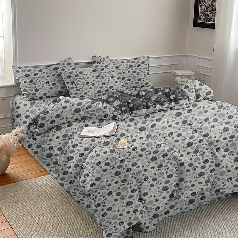 Halloween Monochrome Pumpkin Cotton Bedding Set - image 10