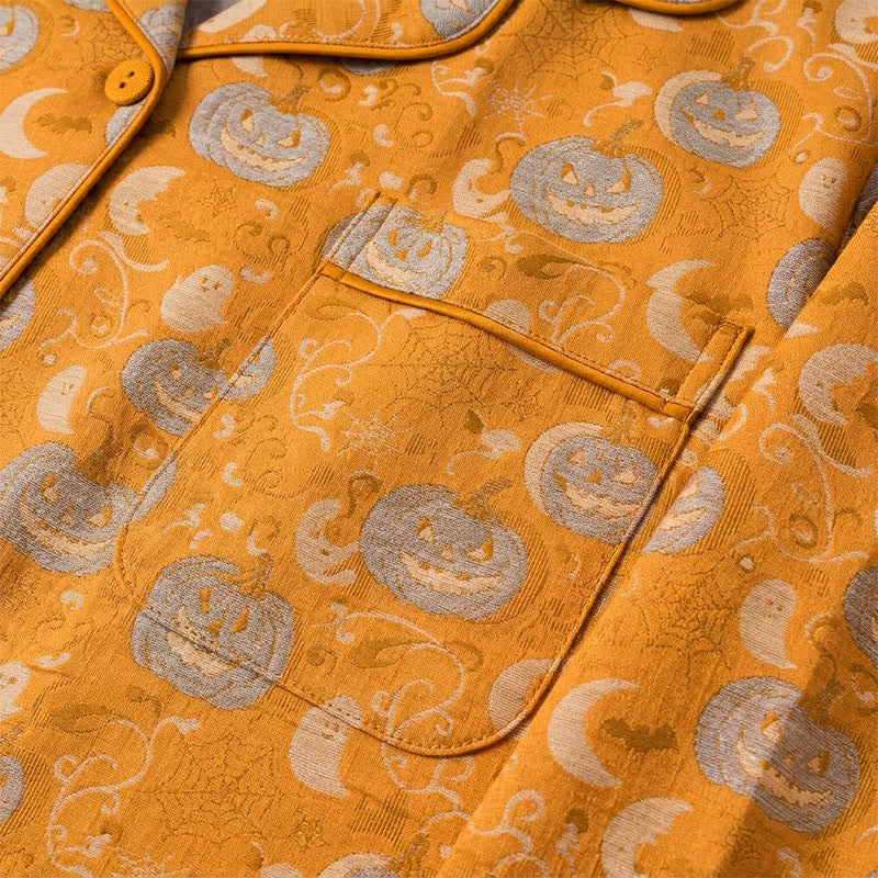 Orange Halloween Pumpkin Cotton Loungewear Set - image 4