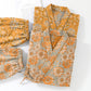 Retro Sunflower Cotton Kimono Pajama Set - image 11
