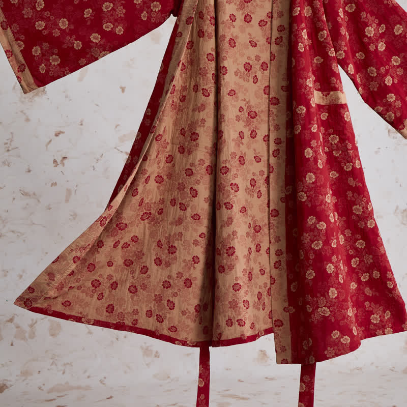 Retro Flower Cotton Gauze Kimono Robe - image 5