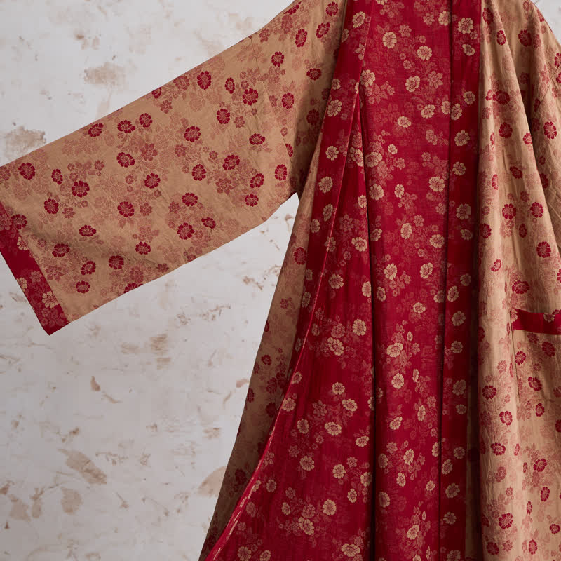 Retro Flower Cotton Gauze Kimono Robe - image 11
