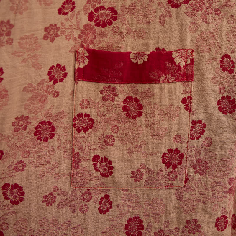 Retro Flower Cotton Gauze Kimono Robe - image 14
