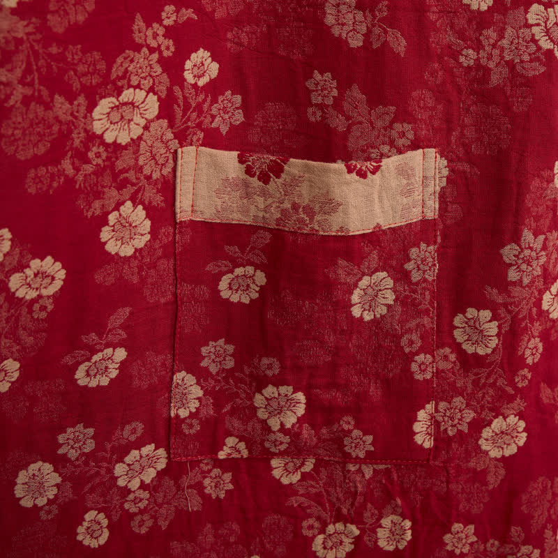 Retro Flower Cotton Gauze Kimono Robe - image 6