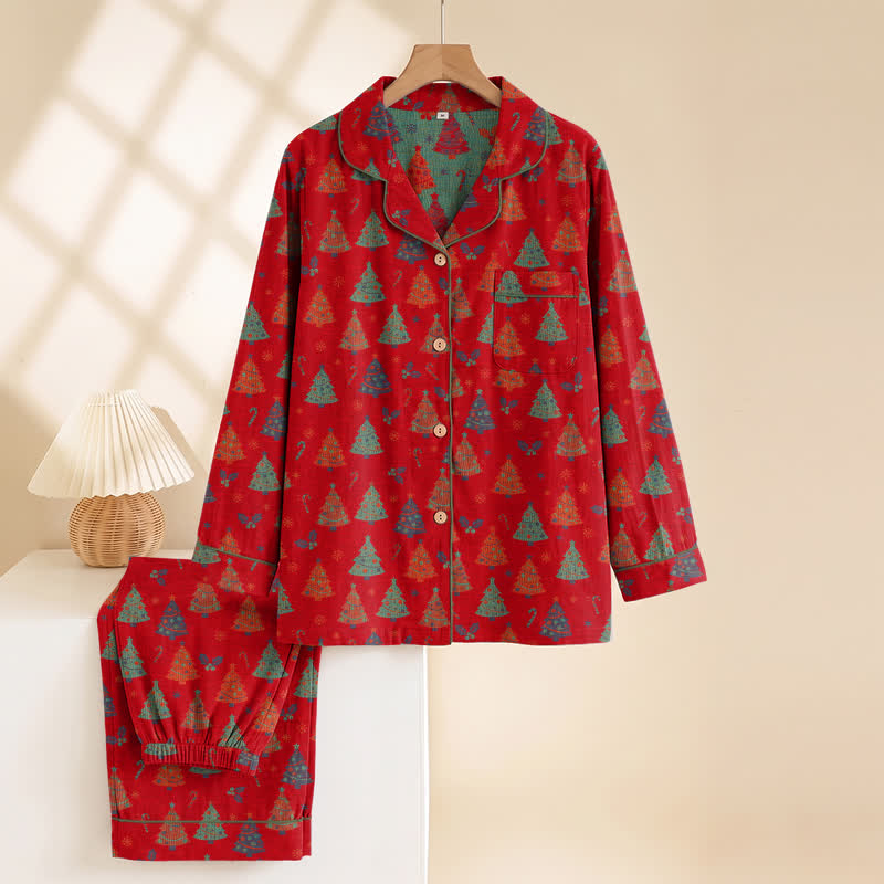 Christmas Tree Cotton Gauze Loungewear Set - image 1