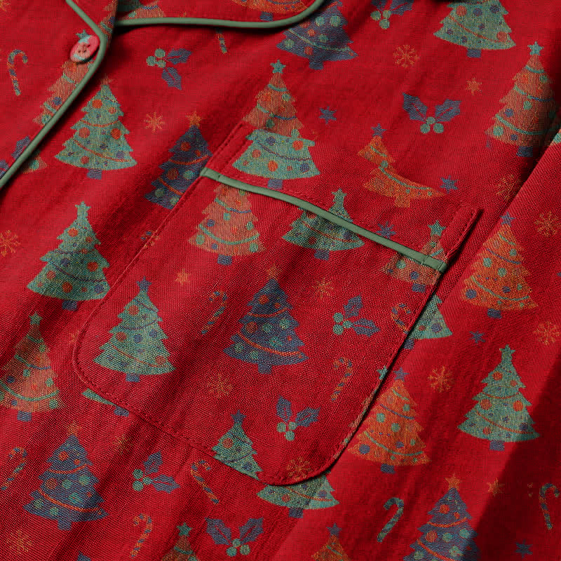 Christmas Tree Cotton Gauze Loungewear Set - image 5