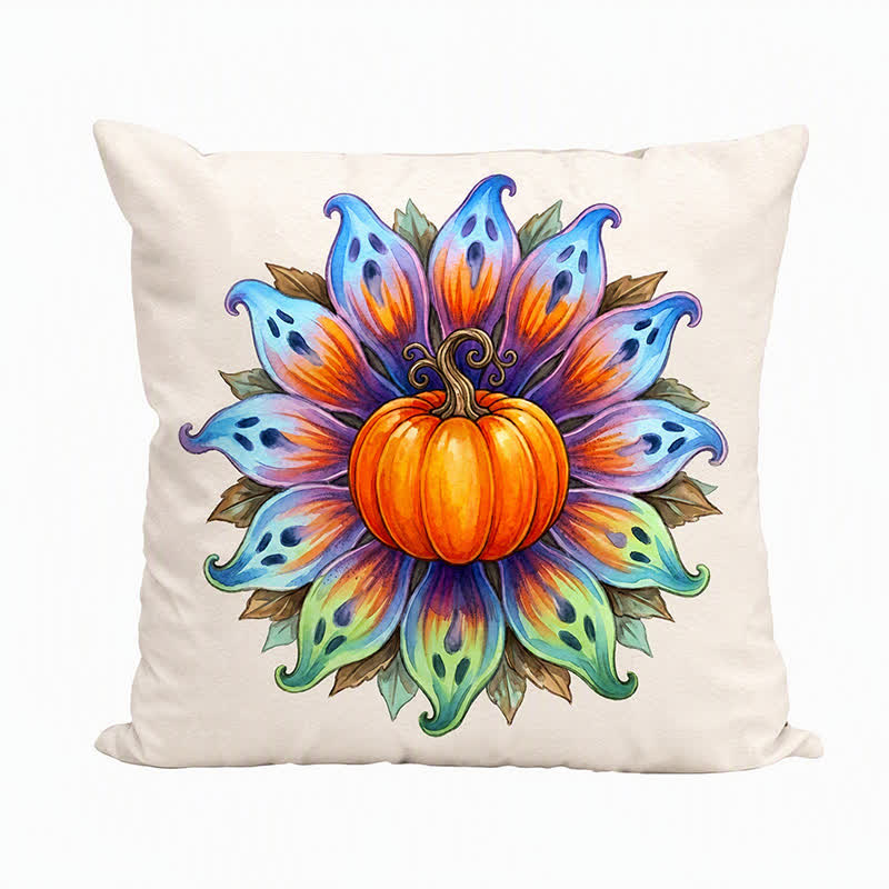 Halloween Pumpkin Flower Throw Pillow Cover - image 3