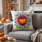 Halloween Pumpkin Flower Throw Pillow Cover - image 2