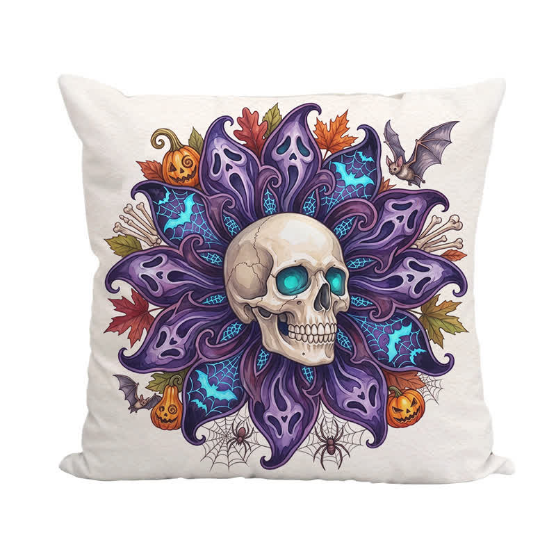 Nightfall Ghost Petal Skull Throw Pillow Cover - image 4