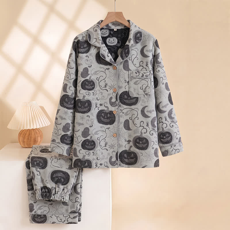 Spooky Night Pumpkin Ghost Cotton Sleepwear Set - image 6