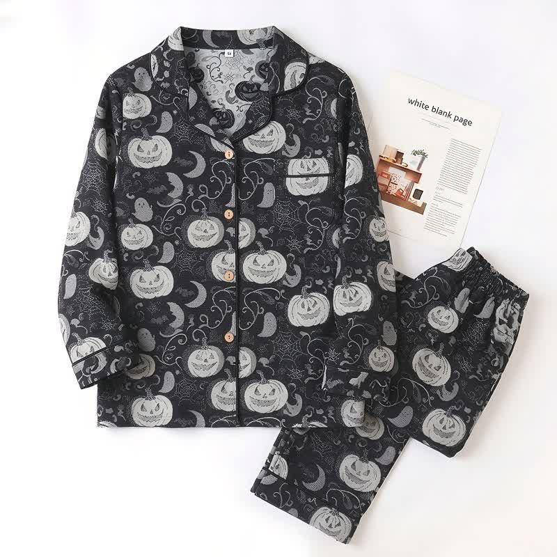 Spooky Night Pumpkin Ghost Cotton Sleepwear Set - image 2