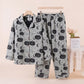 Spooky Night Pumpkin Ghost Cotton Sleepwear Set - Off-White - XL - image 5