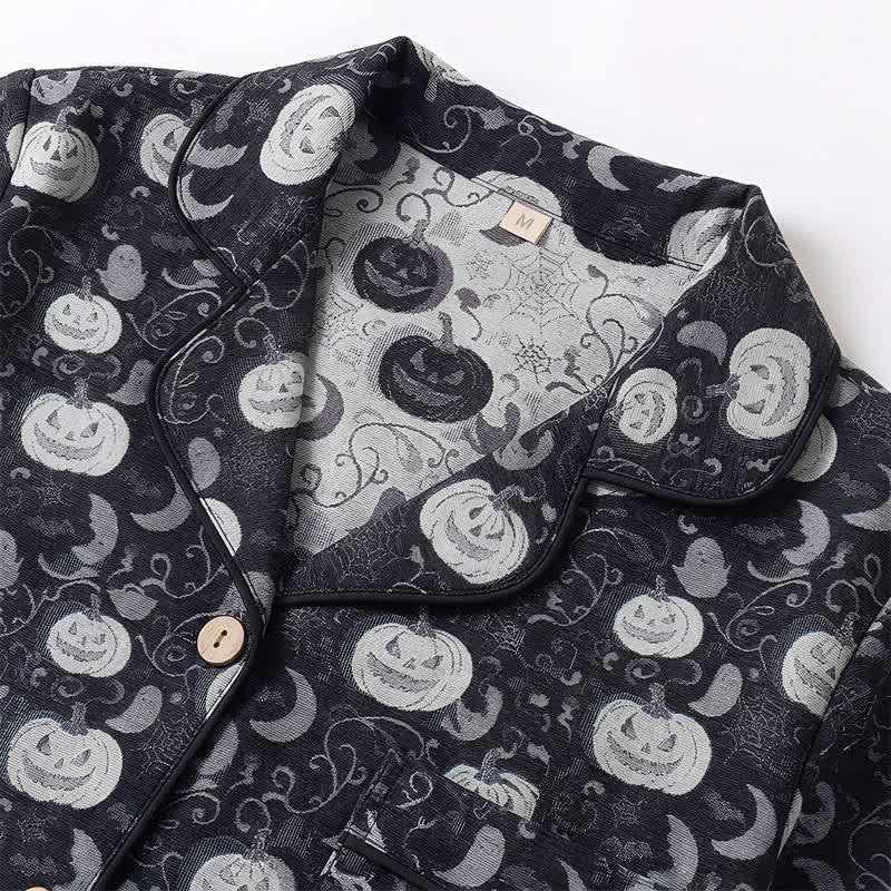 Spooky Night Pumpkin Ghost Cotton Sleepwear Set - image 3