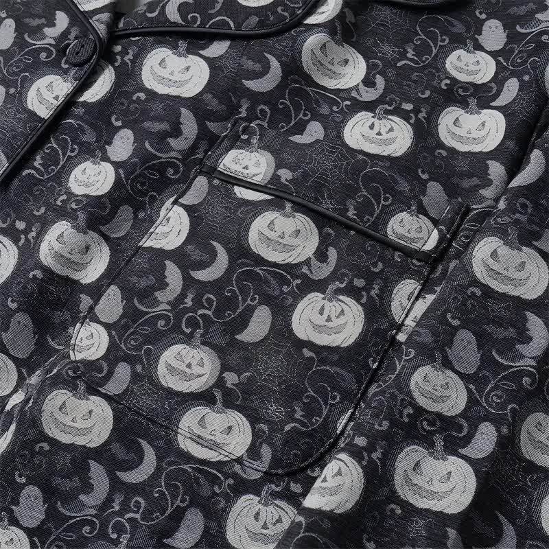 Spooky Night Pumpkin Ghost Cotton Sleepwear Set - image 4