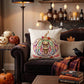 Mystical Twin Skull Pumpkin Throw Pillow Cover - image 1