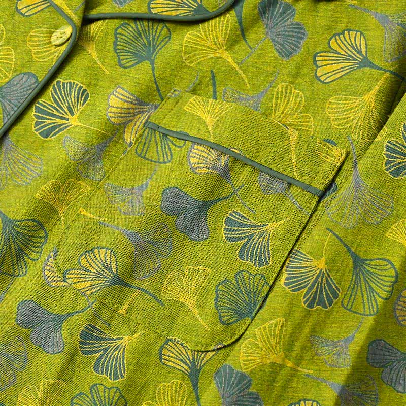 Nature‑Inspired Ginkgo Leaf Cotton Loungewear Set - image 5