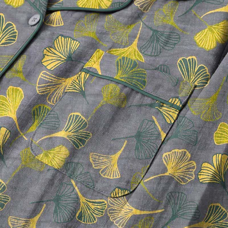 Nature‑Inspired Ginkgo Leaf Cotton Loungewear Set - image 10
