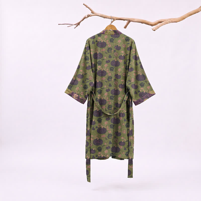 Halloween Pumpkin Monster Cotton Kimono Robe - image 6