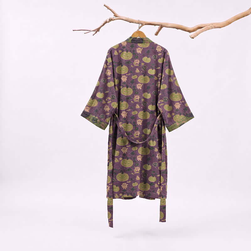 Halloween Pumpkin Monster Cotton Kimono Robe - image 1
