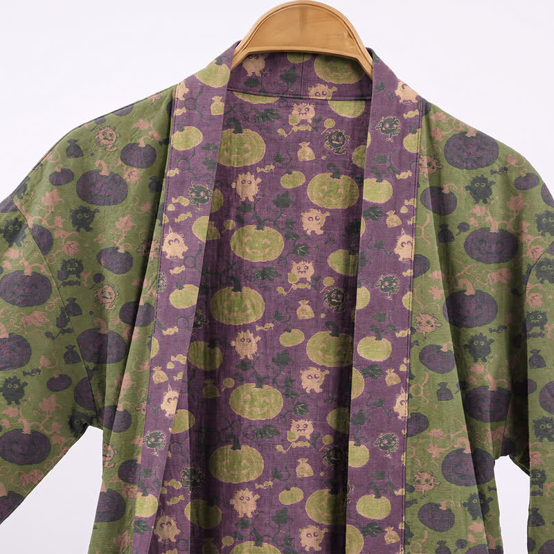 Halloween Pumpkin Monster Cotton Kimono Robe - image 7