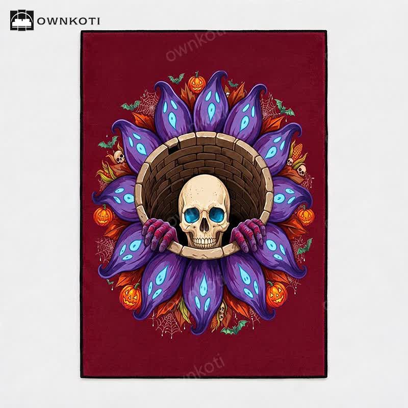 Gothic Skull Well Halloween Non-Slip Area Rug - image 6