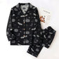 Halloween Pumpkin Bat Cotton Gauze Loungewear Set - image 2