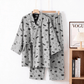 Halloween Bat Pumpkin Cotton Kimono Pajama Set - Gray - XL - image 6