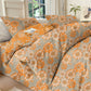 Vintage Sunflower Orange Cotton Bedding Set - Light Gray - King - 4PCS Bedding Set - image 16