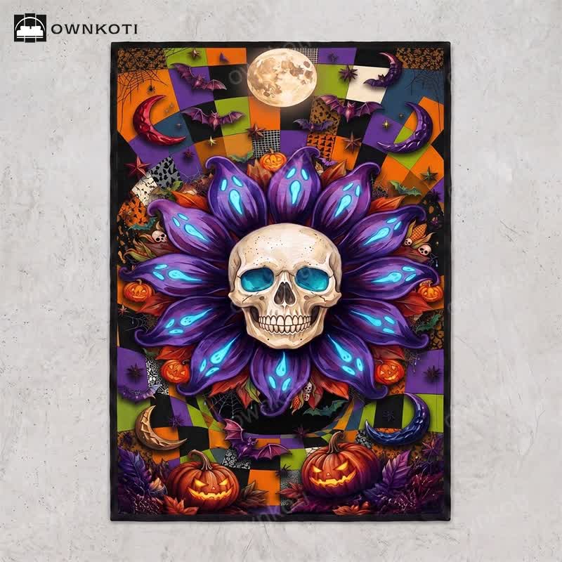 Halloween Gothic Skull Mandala Non-slip Area Rug - image 5