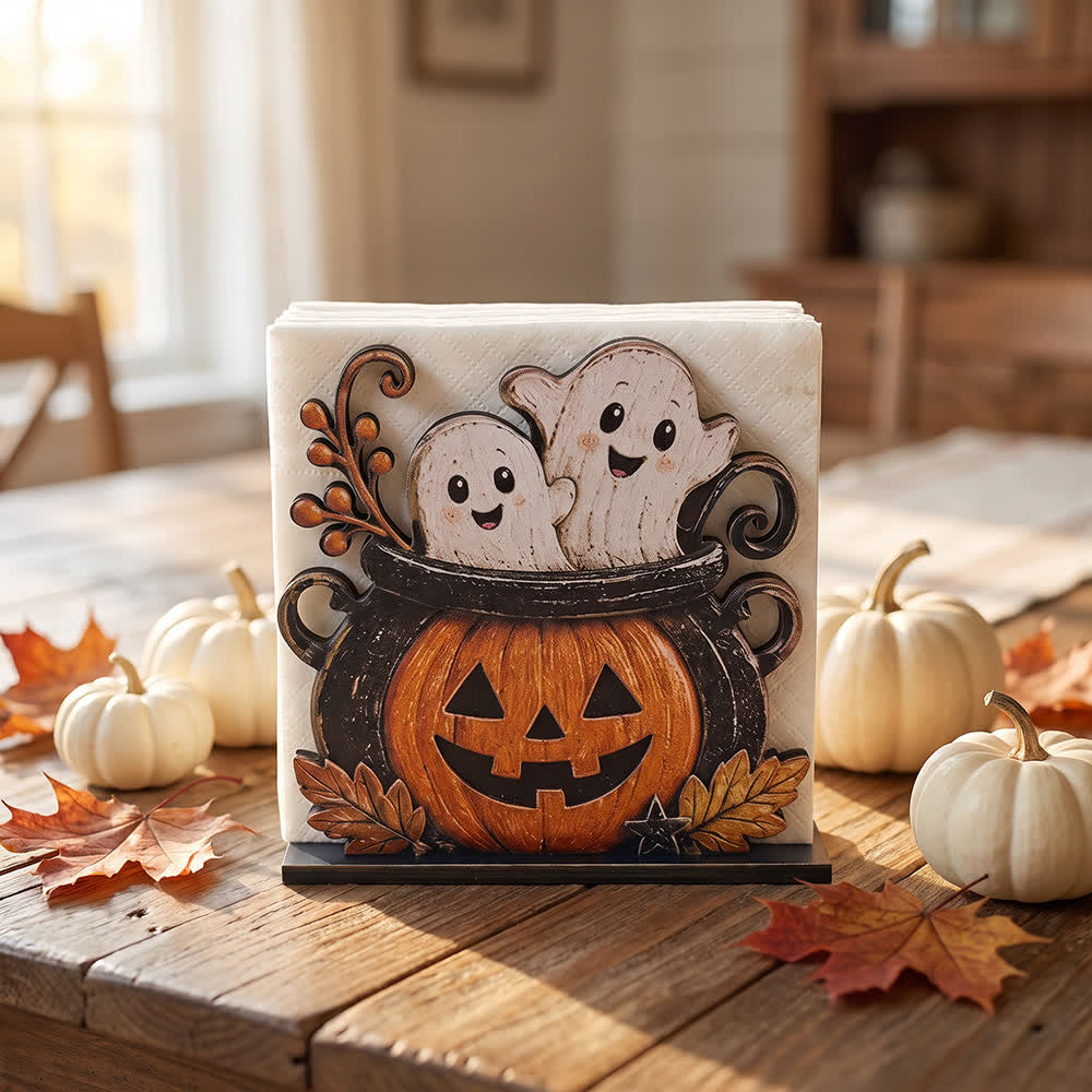 Wooden Halloween Spook Napkin Holder - image 2