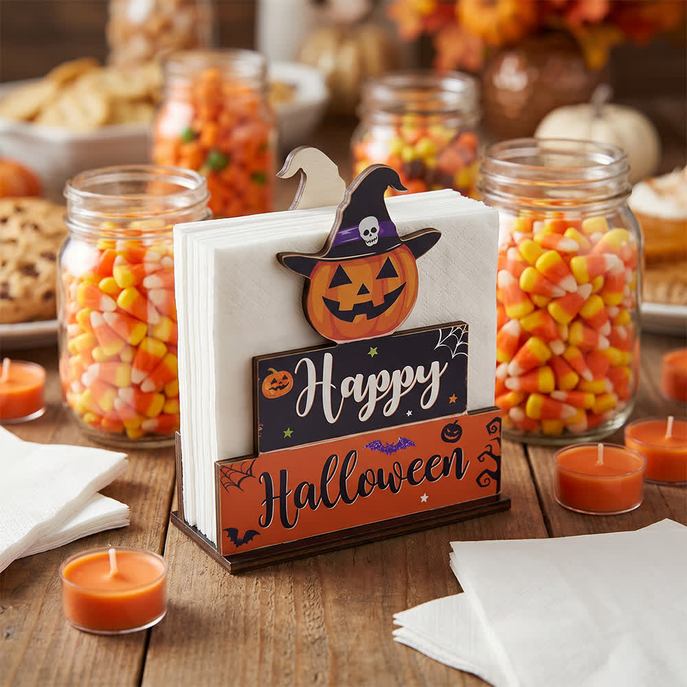 Wooden Halloween Spooky Napkin Holder - image 4