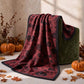 Burgundy Pumpkin Halloween Reversible Cotton Blanket - image 2