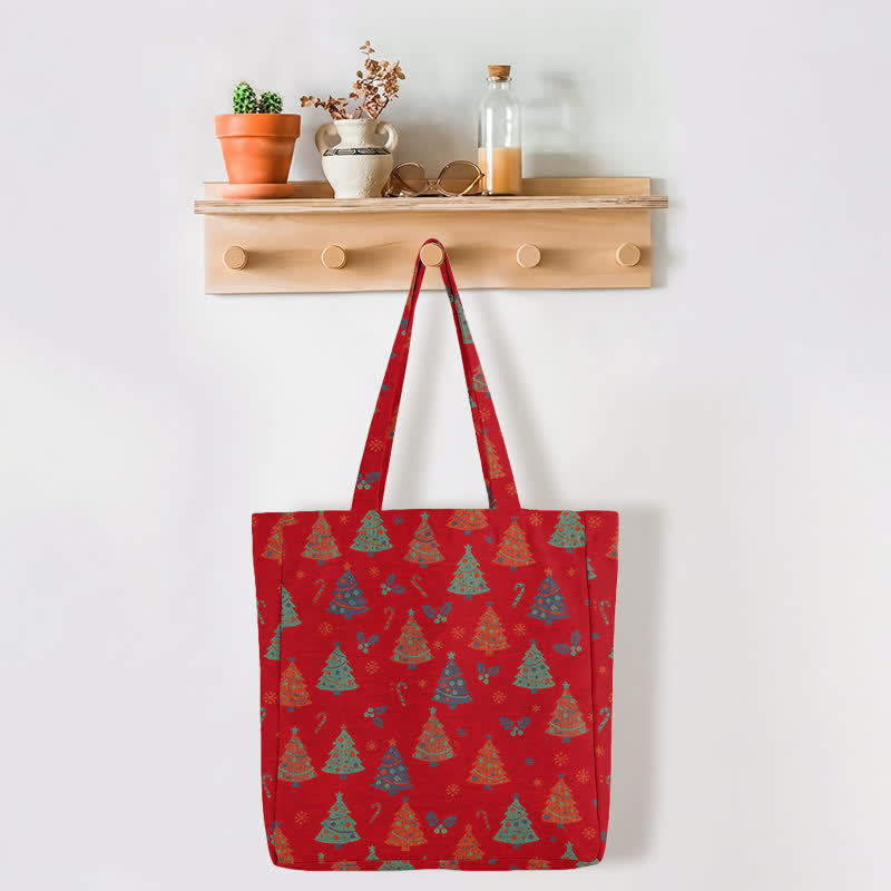 Christmas Tree Cotton Tote Shoulder Bag - image 3