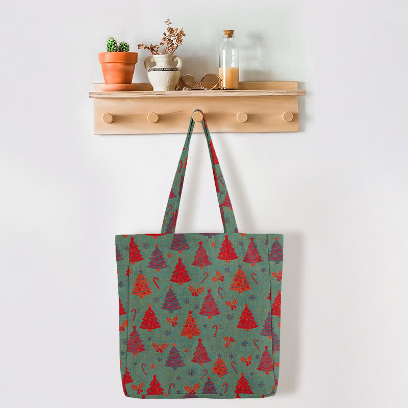 Christmas Tree Cotton Tote Shoulder Bag - image 7