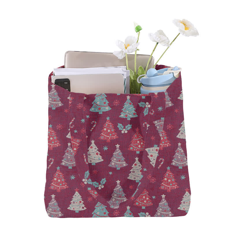 Christmas Tree Cotton Tote Shoulder Bag - image 9