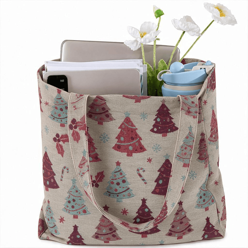 Christmas Tree Cotton Tote Shoulder Bag - image 14